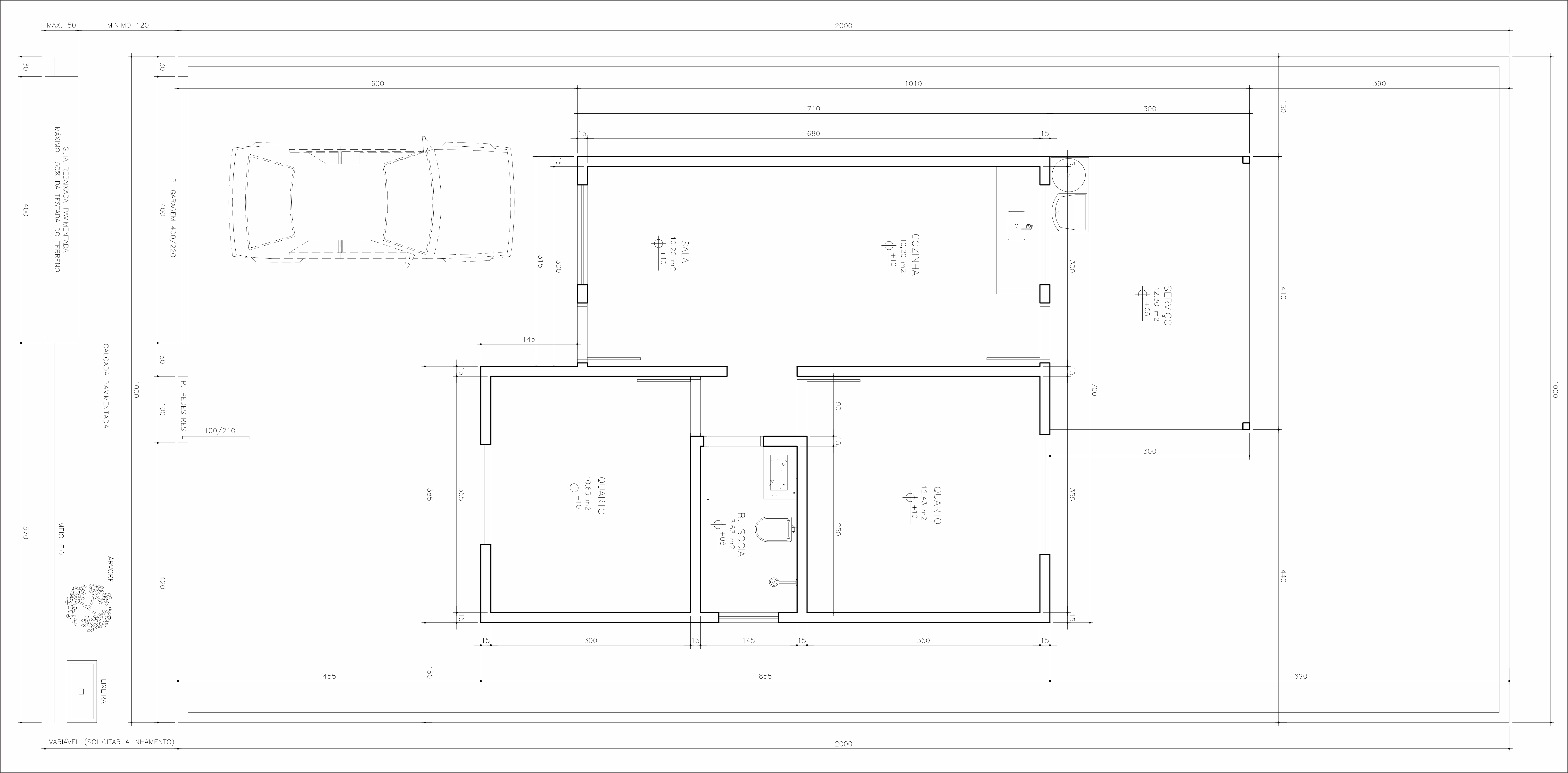 Modelo de planta do projeto